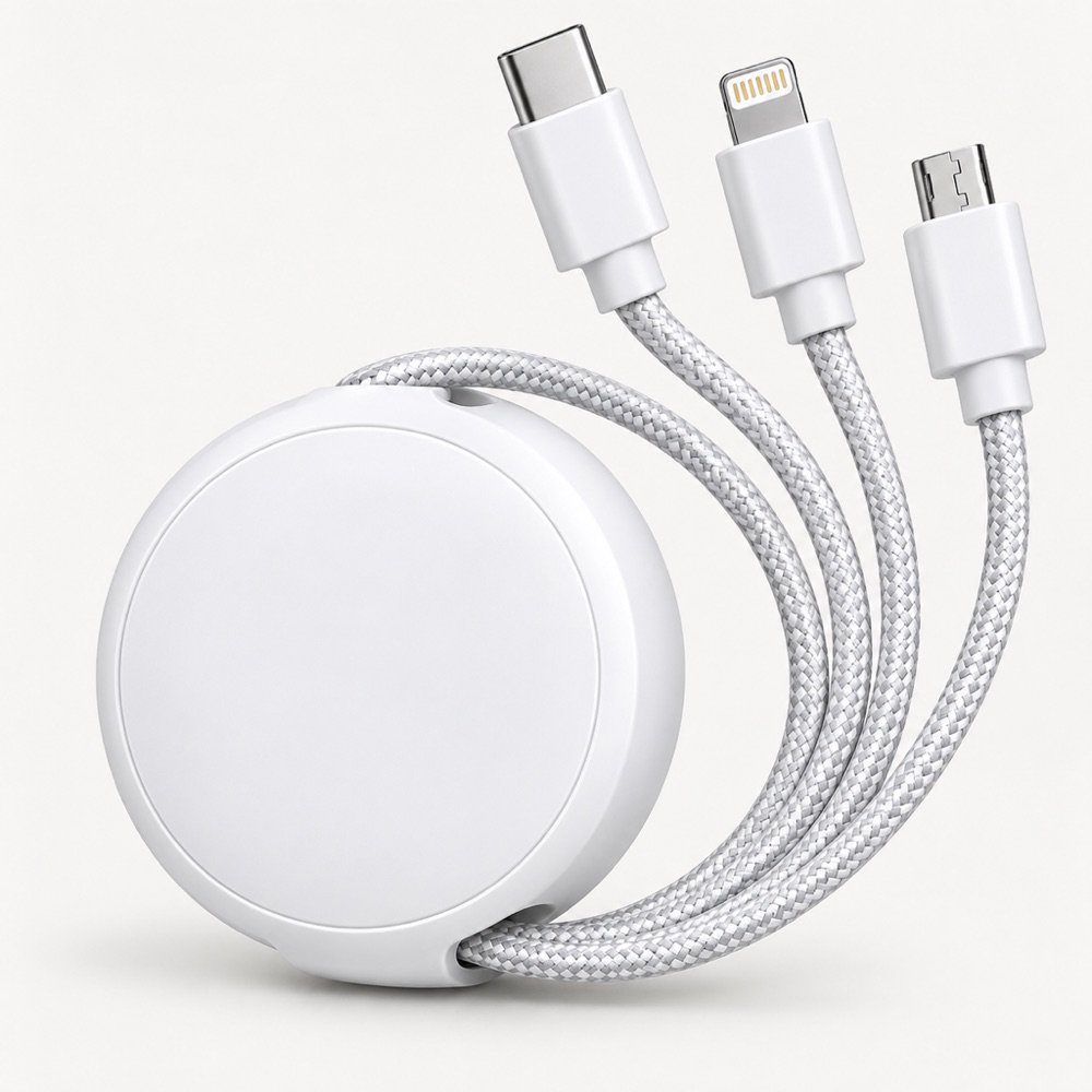 Retractable 3-in-1 Charging Cable - USB-C, Lightning, Micro | TRIPLINK